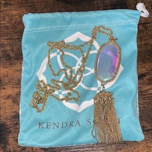 Kendra Scott Clear Shimmery Drop Necklace